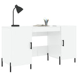 Scrivania Bianco Lucido 140x50x75 cm in Legno truciolato