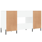 Scrivania Bianco Lucido 140x50x75 cm in Legno truciolato