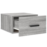 Comodino a Muro Grigio Sonoma 35x35x20 cm