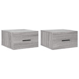 Comodini a Muro 2 pz Grigio Sonoma 35x35x20 cm