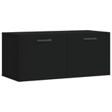 Mobile a Parete Nero 80x36,5x35 cm in Legno truciolato