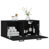 Mobile a Parete Nero 80x36,5x35 cm in Legno truciolato