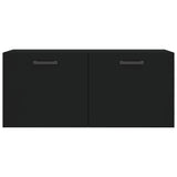 Mobile a Parete Nero 80x36,5x35 cm in Legno truciolato