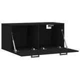 Mobile a Parete Nero 80x36,5x35 cm in Legno truciolato