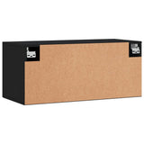 Mobile a Parete Nero 80x36,5x35 cm in Legno truciolato
