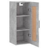 Mobile a Parete Grigio Cemento 34,5x34x90 cm Legno truciolato
