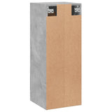 Mobile a Parete Grigio Cemento 34,5x34x90 cm Legno truciolato
