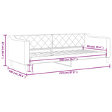 Letto da Giorno Grigio Chiaro 90x200 cm in Tessuto