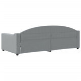 Letto da Giorno Grigio Chiaro 90x200 cm in Tessuto