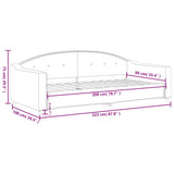 Letto da Giorno Grigio Chiaro 90x200 cm in Tessuto
