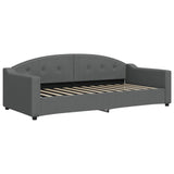 Letto da Giorno Grigio 90x200 cm in Tessuto