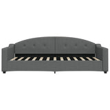 Letto da Giorno Grigio 90x200 cm in Tessuto