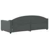 Letto da Giorno Grigio 90x200 cm in Tessuto