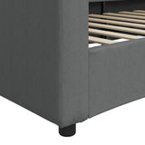 Letto da Giorno Grigio 90x200 cm in Tessuto