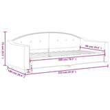Letto da Giorno Grigio 90x200 cm in Tessuto