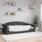 Letto da Giorno Grigio 90x200 cm in Tessuto