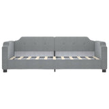 Letto da Giorno Grigio Chiaro 100x190 cm in Tessuto