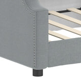 Letto da Giorno Grigio Chiaro 100x190 cm in Tessuto