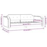 Letto da Giorno Grigio Chiaro 100x190 cm in Tessuto