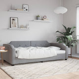Letto da Giorno Grigio Chiaro 100x190 cm in Tessuto