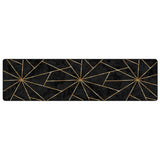 Tappeto Lavabile Nero e Oro 80x300 cm Antiscivolo