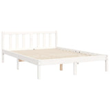 Letto senza Materasso Bianco 140x190 cm Legno Massello di Pino