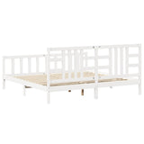 Giroletto senza Materasso Bianco 200x200 cm Legno Massello Pino