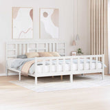 Giroletto senza Materasso Bianco 200x200 cm Legno Massello Pino