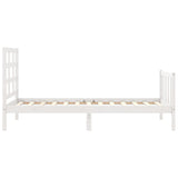 Letto senza Materasso Bianco 90x190 cm in Legno Massello Pino