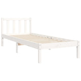 Letto senza Materasso Bianco 90x190 cm in Legno Massello Pino