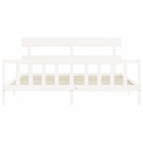 Giroletto Testiera Bianco Super King Size in Legno Massello