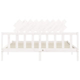 Giroletto Testiera Bianco Super King Size in Legno Massello