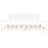 Giroletto senza Materasso Bianco 200x200 cm Legno Massello Pino