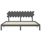 Giroletto con Testiera Grigio 200x200 cm in Legno Massello