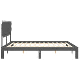 Giroletto con Testiera Grigio 200x200 cm in Legno Massello
