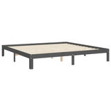 Giroletto con Testiera Grigio 200x200 cm in Legno Massello