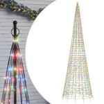 Albero di Natale a LED su Pennone 1534 LED Colorato 500 cm