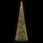 Albero di Natale a LED su Pennone 1534 LED Colorato 500 cm