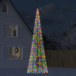 Albero di Natale a LED su Pennone 1534 LED Colorato 500 cm
