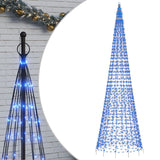 Albero di Natale a LED su Pennone 1534 LED Blu 500 cm