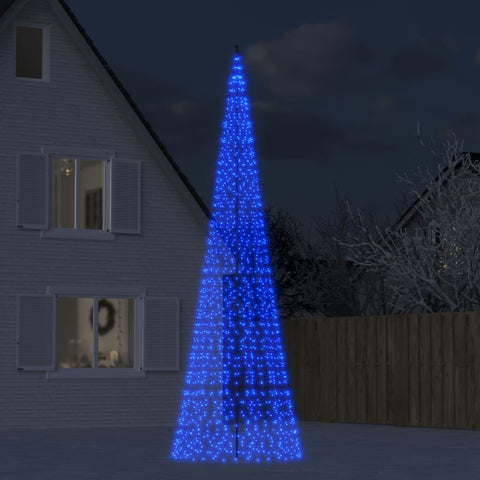 Albero di Natale a LED su Pennone 1534 LED Blu 500 cm