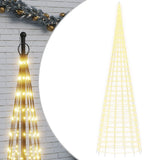 Albero di Natale a LED su Pennone 3000 LED Bianco Caldo 800 cm