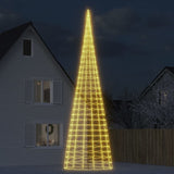 Albero di Natale a LED su Pennone 3000 LED Bianco Caldo 800 cm