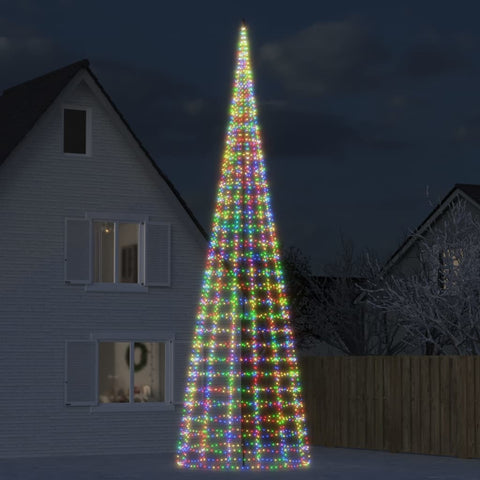 Albero di Natale a LED su Pennone 3000 LED Colorati 800 cm