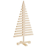 Alberi di Natale Decorativi in Legno 3pz Legno Massello di Pino