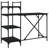 Scrivania per Computer con Scaffali Nera 120x47x109 cm