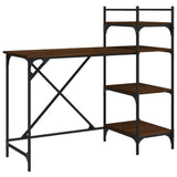 Scrivania per Computer con Scaffali Rovere Marrone 120x47x109cm