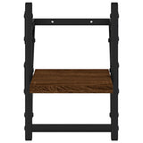 Mensole a Parete con Aste 2pz Rovere Marrone 20x25x30 cm