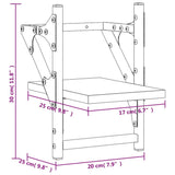 Mensole a Parete con Aste 2pz Rovere Marrone 20x25x30 cm