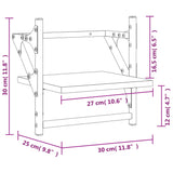Mensole a Parete con Aste 2pz Rovere Sonoma 30x25x30 cm
